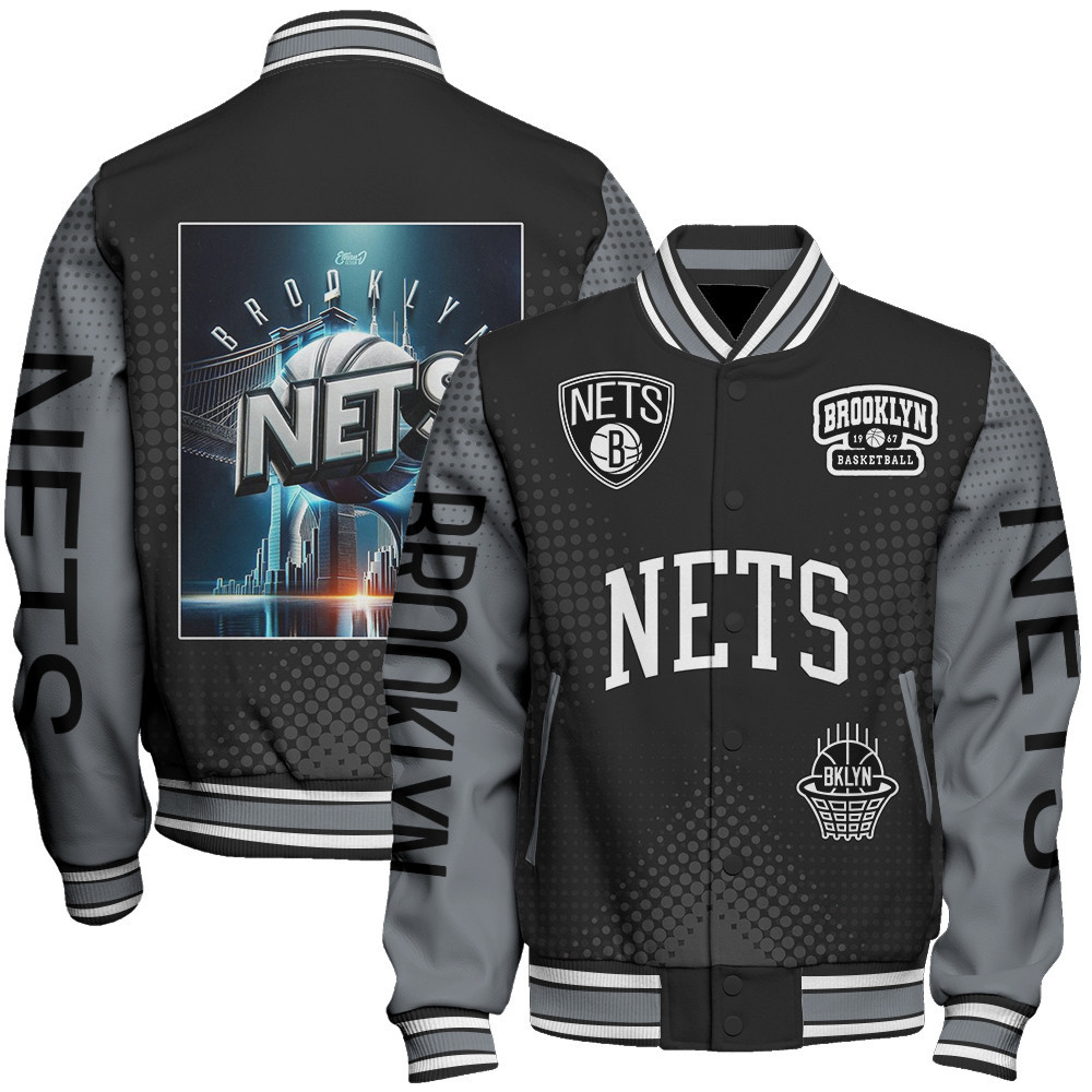 brooklyn nets nba baseball varsity jacket baseball jacket all over print stm v18 dyfp6