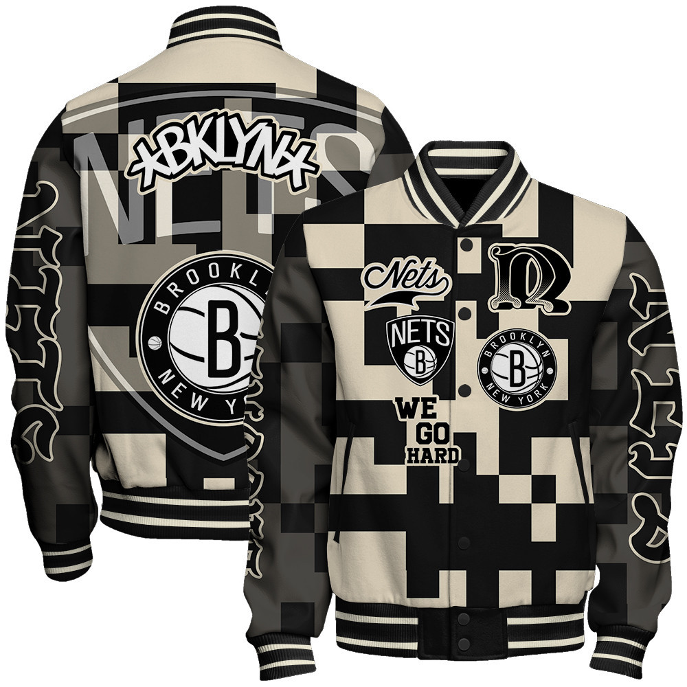 brooklyn nets nba baseball varsity jacket baseball jacket all over print stm v22 lwmjo