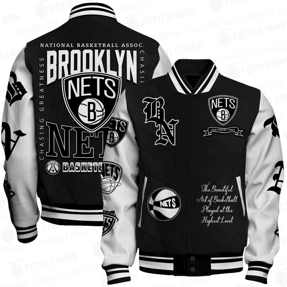 brooklyn nets nba print baseball varsity jacket baseball jacket all over print sfat v25 jdadl