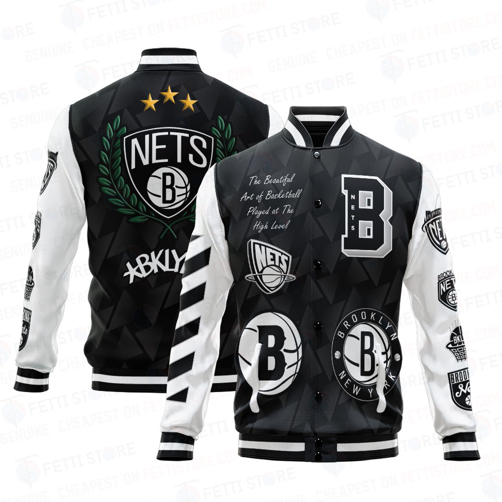 brooklyn nets varsity jacket baseball jacket all over print wf uvoyw