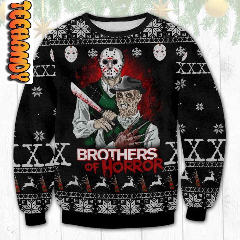 brothers of horror halloween ugly sweater54731