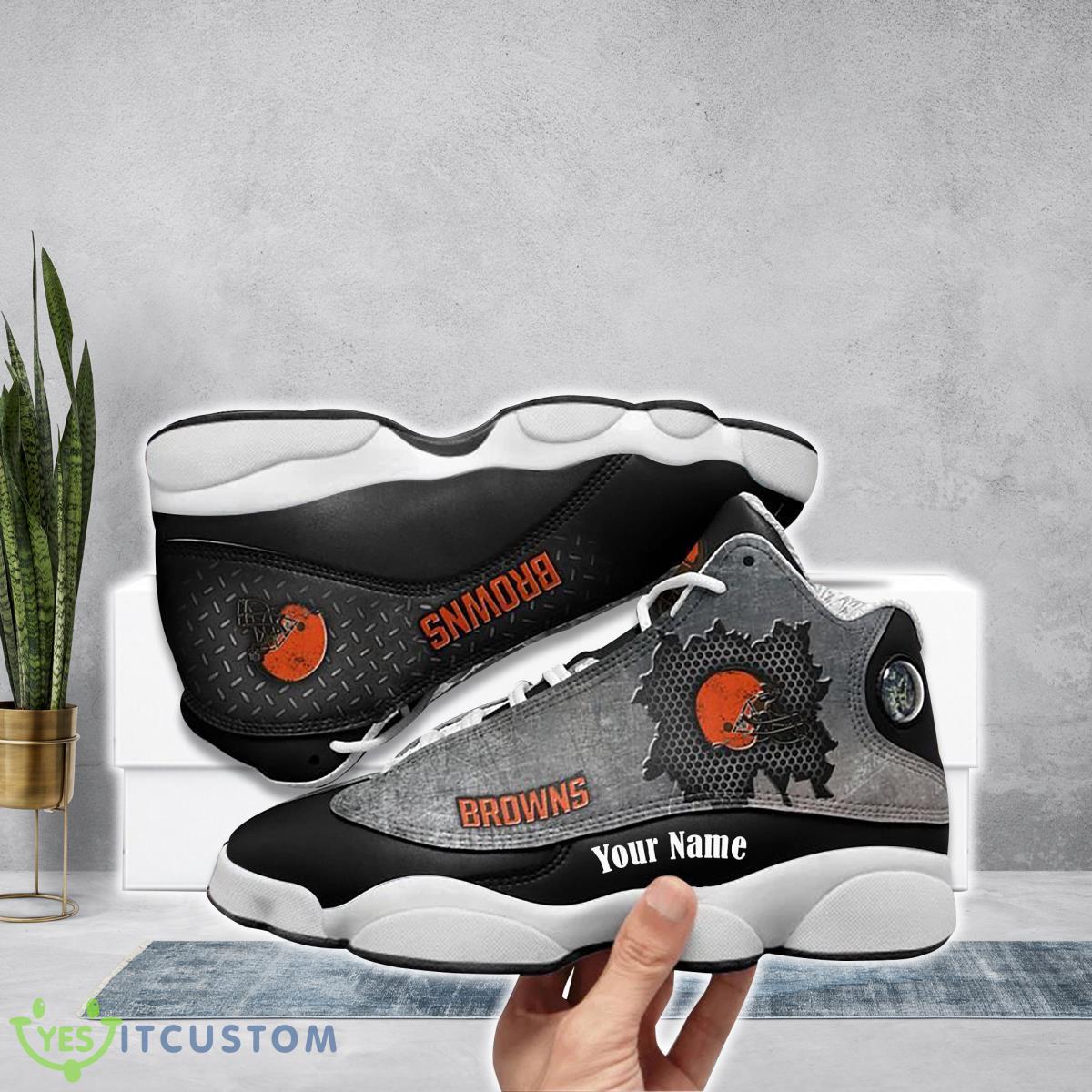 browns football team custom name air jordan 13 running shoes impressive gift for fans