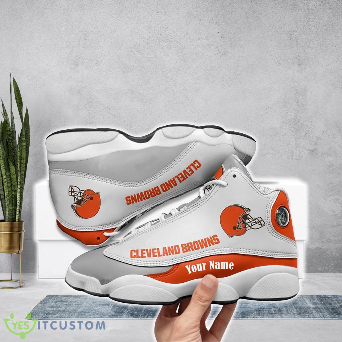 browns football team custom name air jordan 13 running shoes style gift for fans