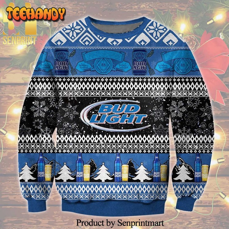 bud light beer knitted ugly xmas sweater lo4a8