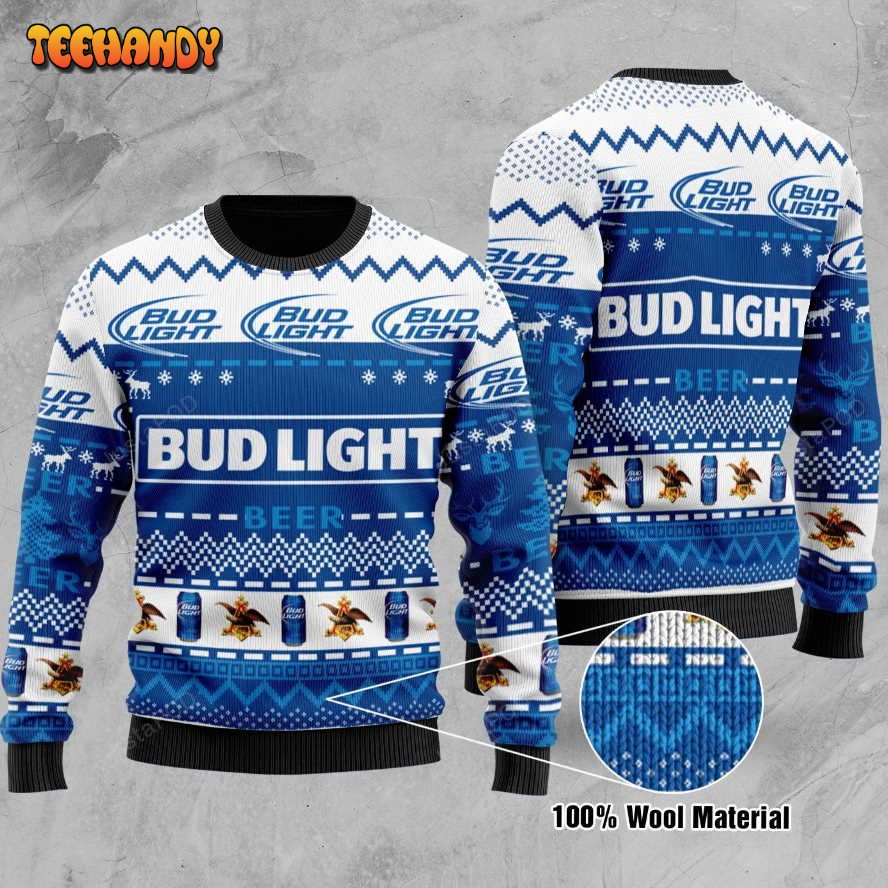 bud light beer ugly christmas sweater all over print sweatshirt 7b453