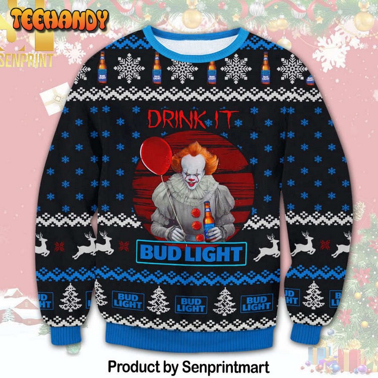 bud light drink it for christmas gifts ugly xmas sweater 7h8nk