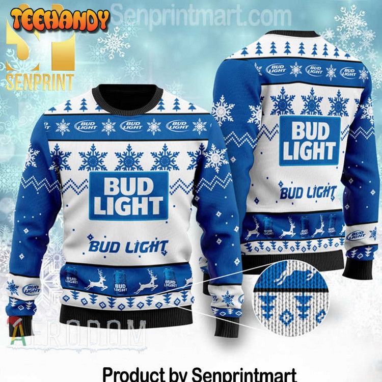 bud light holiday gifts full print knitting wool ugly xmas sweater kltfm