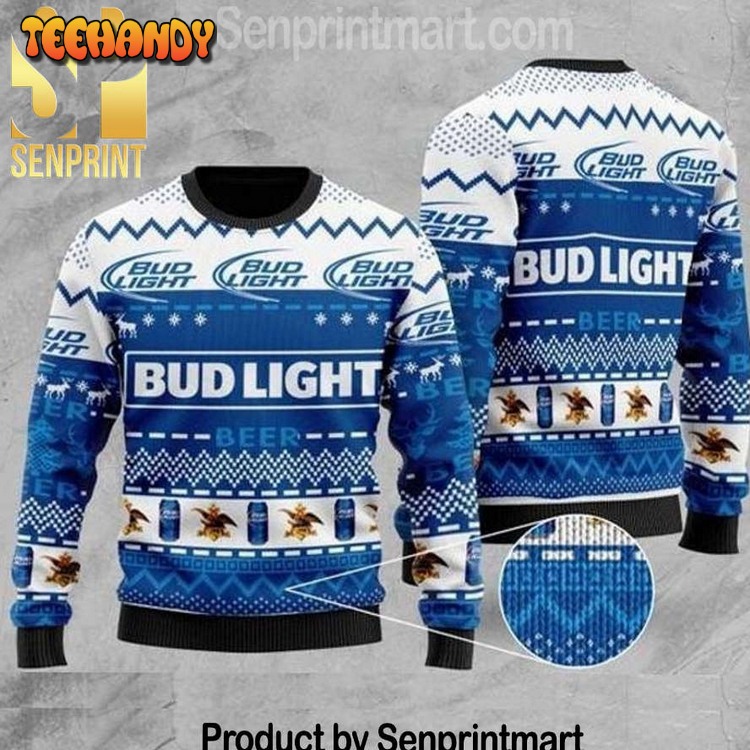 bud light wool blend ugly knit ugly xmas sweater 5y7cl