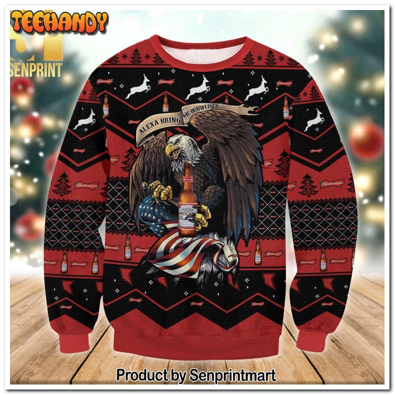 budweiser eagle 3d printed ugly xmas sweater otvru