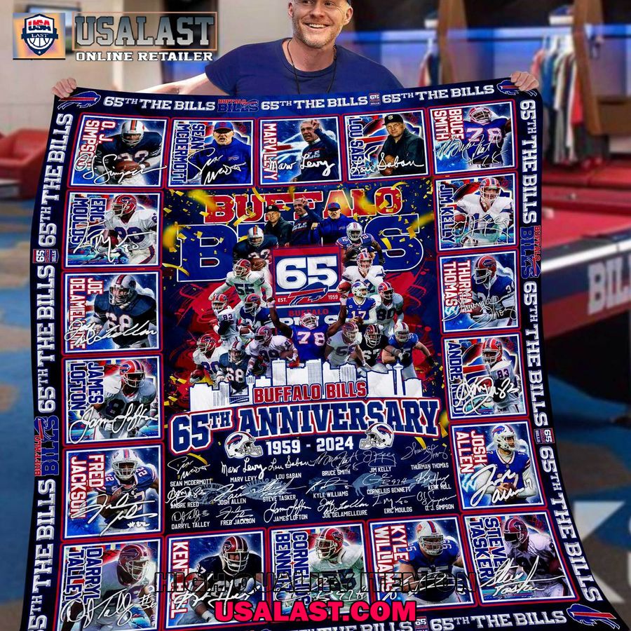 buffalo bills 65th anniversary 1959 2024 special quilt blanket 1 HPSBT