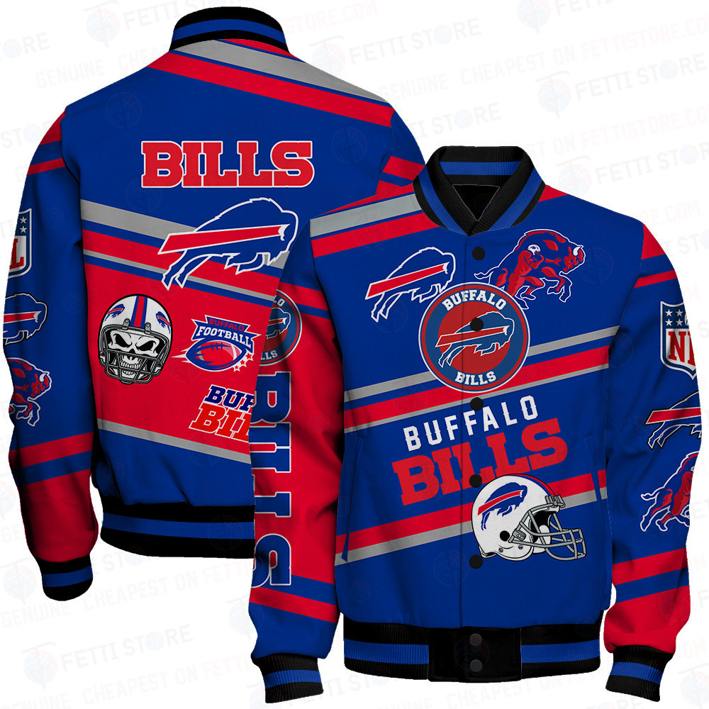 buffalo bills american football league pattern baseball varsity jacket baseball jacket all over print il9yg