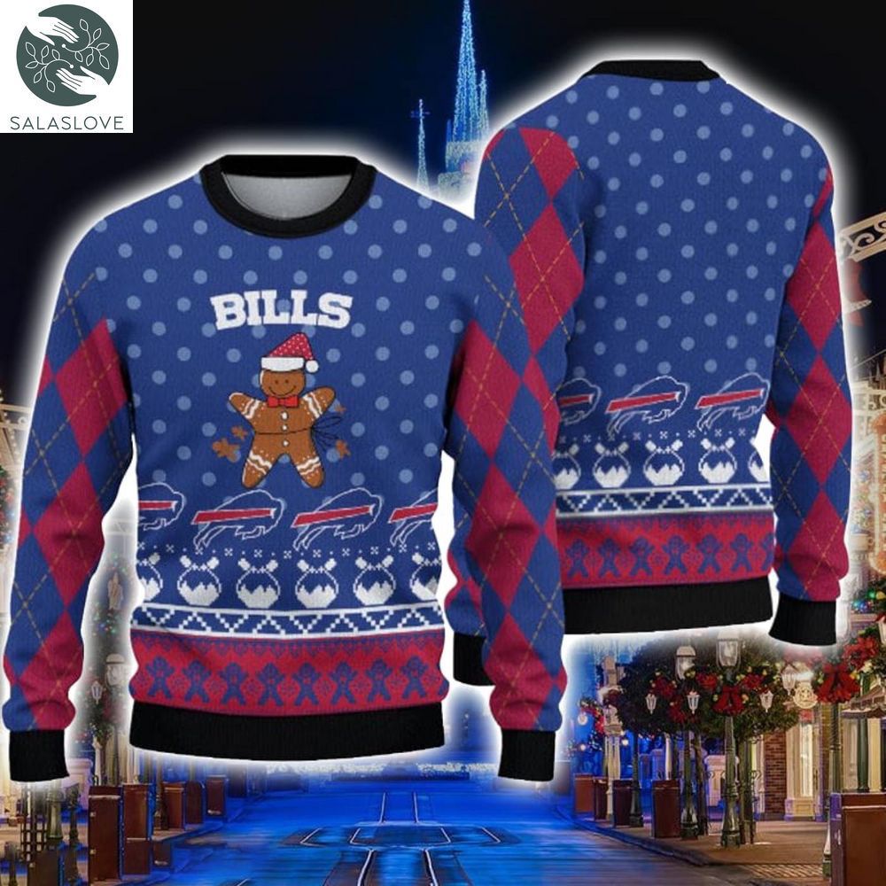 buffalo bills christmas gingerbread man ugly sweater ht230910 1 a7pq6h