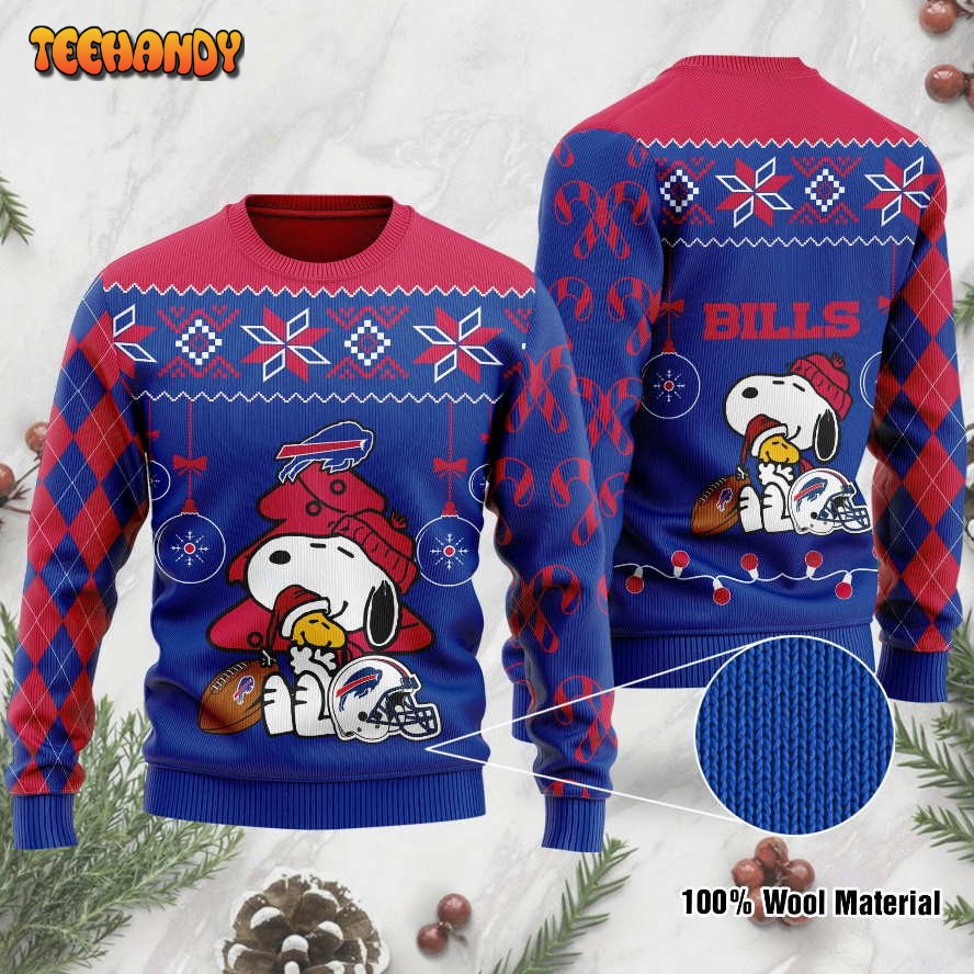 buffalo bills funny charlie brown peanuts snoopy ugly christmas sweater ixbzg