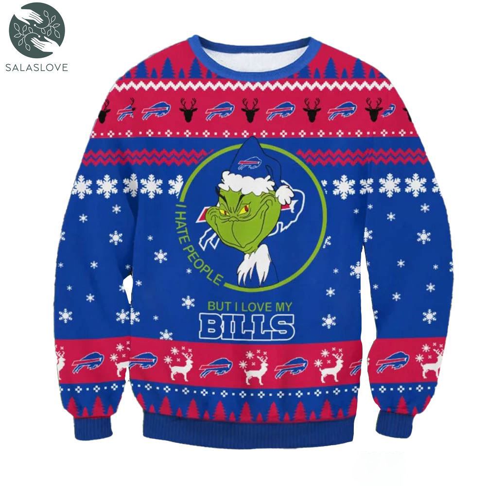 buffalo bills grinch cunningly smile nfl ugly christmas sweater 1 e5auj1