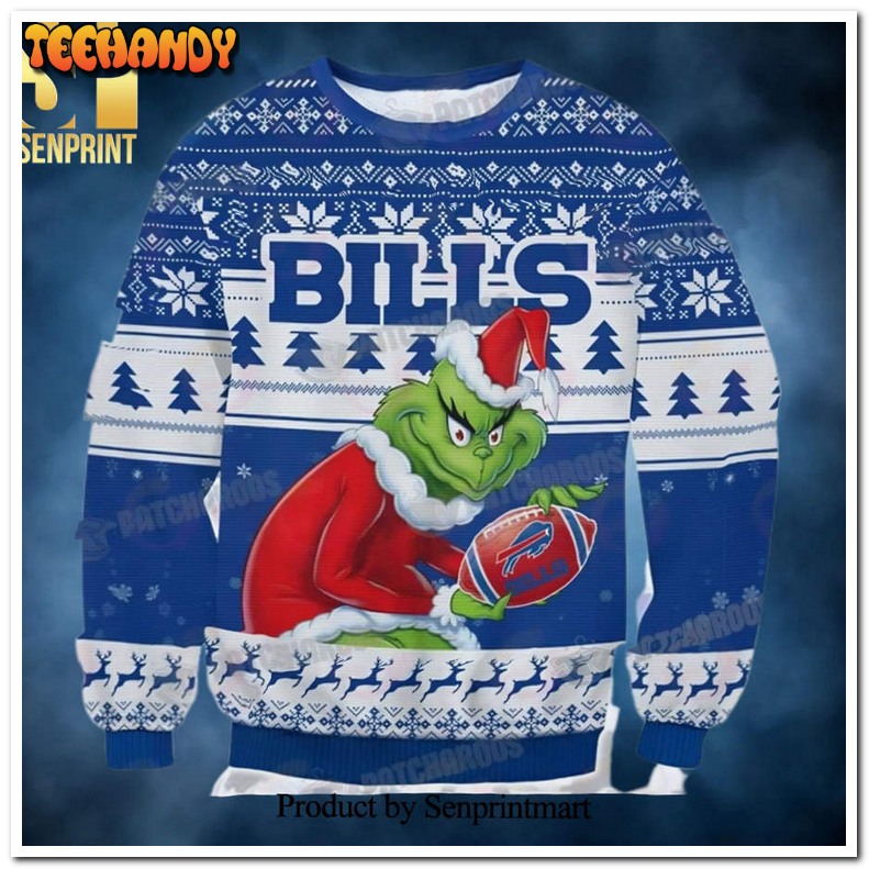 buffalo bills grinch gift idea for fan ugly xmas sweater 2yxr9