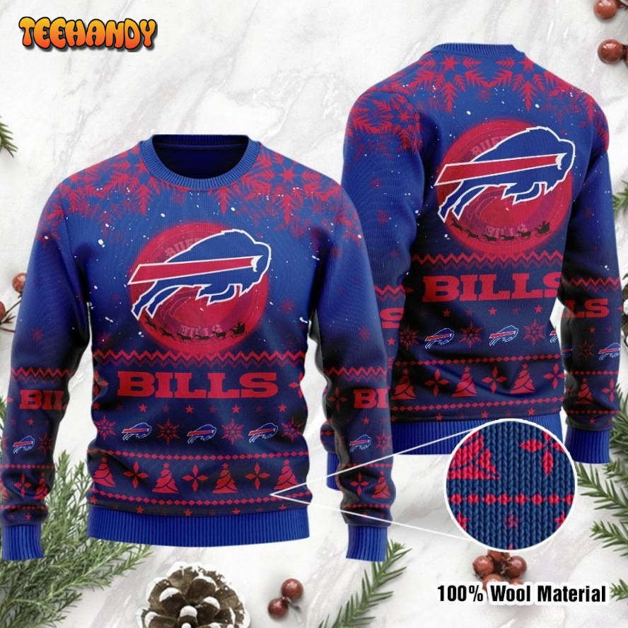 buffalo bills santa claus in the moon ugly christmas sweater ugly sweater fq1y5