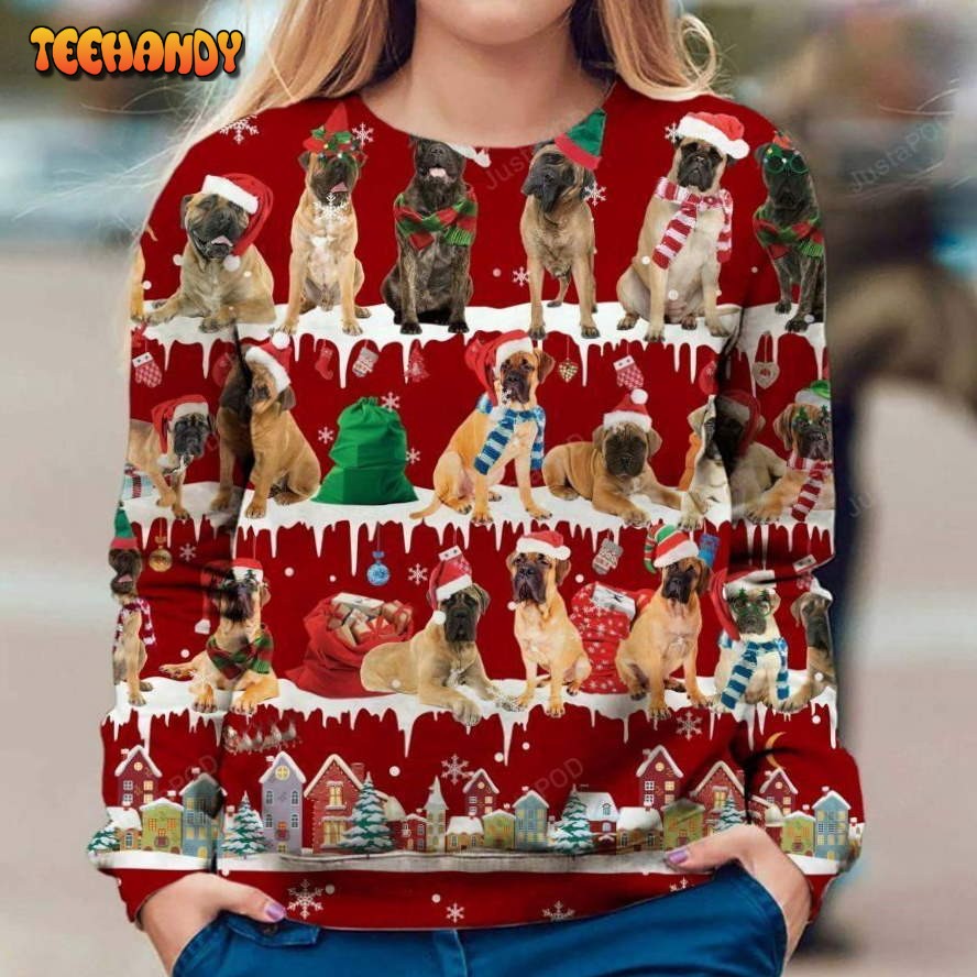 bullmastiff ugly christmas sweater all over print sweatshirt ugly sweater x3s0m