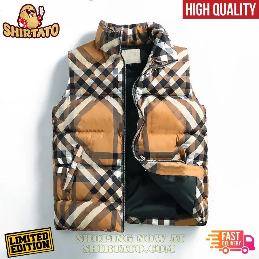 burberry plaid pattern sleeveless down jacket style 05 1 V4sro