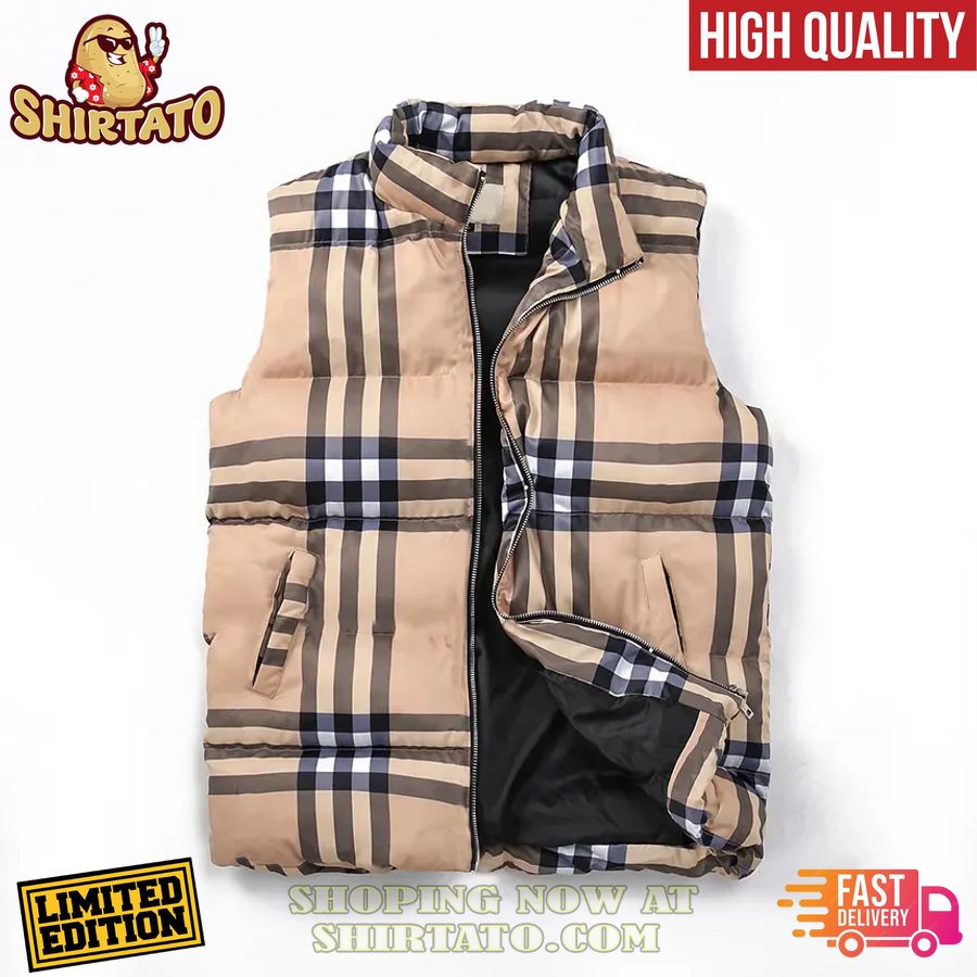 burberry plaid pattern sleeveless down jacket style 06 1 y5gRn