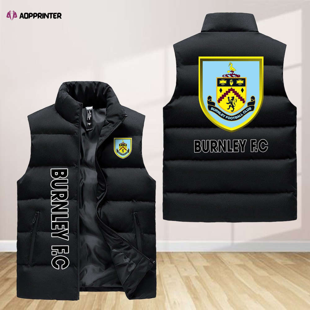 burnley f c sleeveless puffer jacket custom for fans gifts