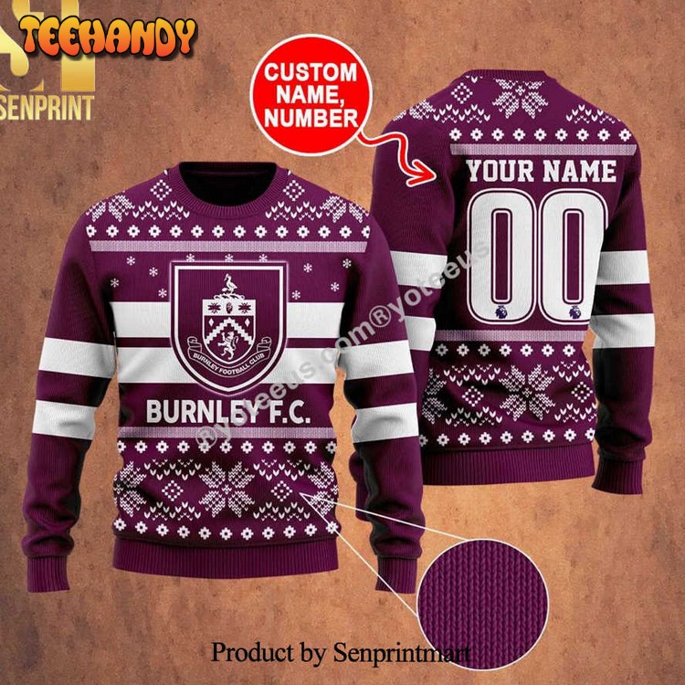 burnley fc ugly xmas wool knitted sweater tk2rb