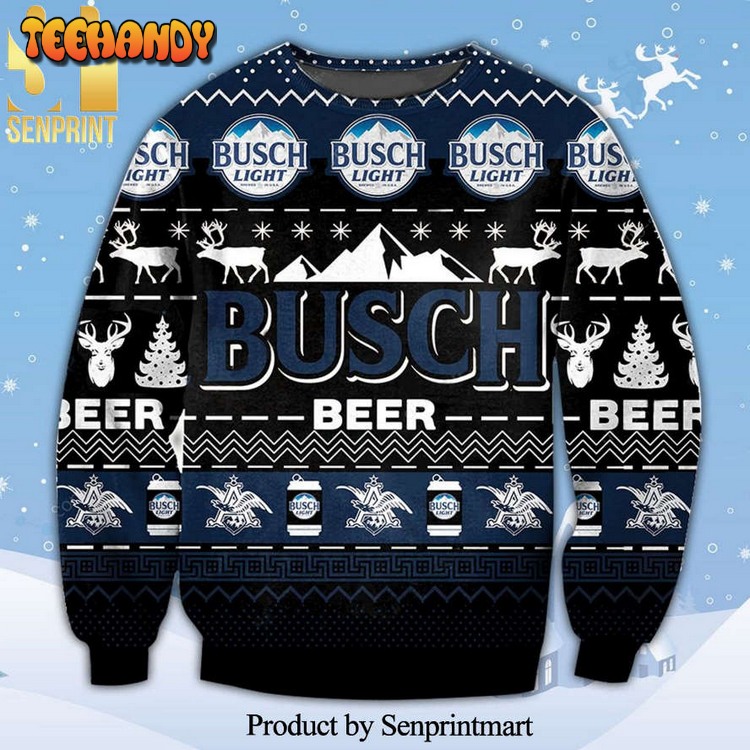 busch beer busch light knitted ugly xmas sweater y72eo