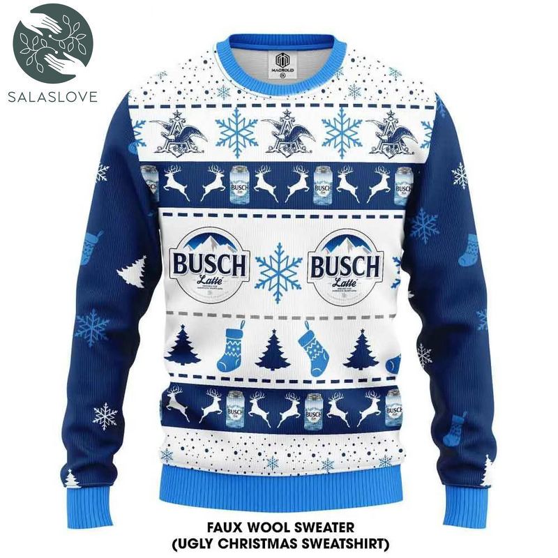 busch latte beer ugly christmas sweater gift for fan 1 bubfdl