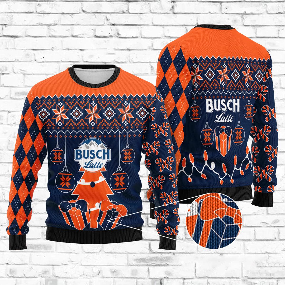 busch latte christmas gift ugly sweater flexiquor com