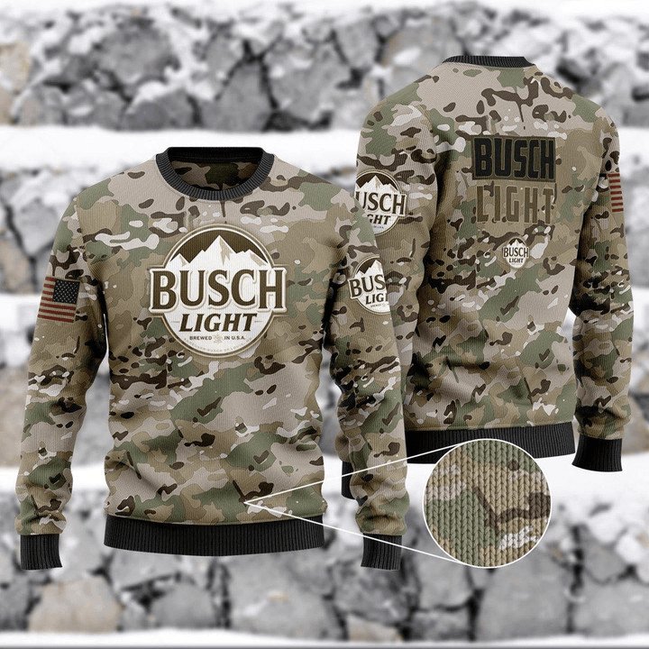 busch light camo ugly christmas sweater flexiquor com 708303