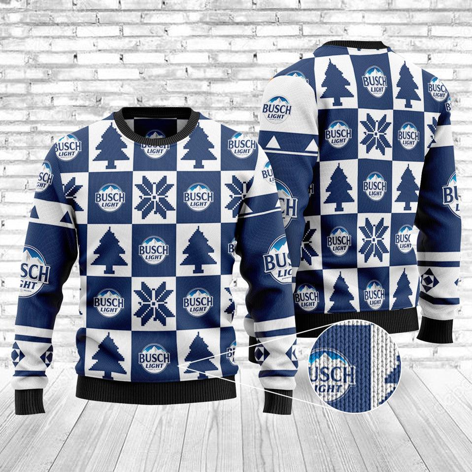 busch light christmas checkered pattern ugly sweater flexiquor com