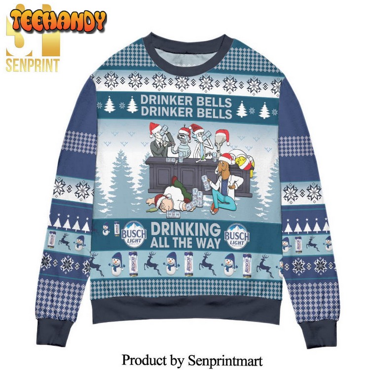 busch light drinker bell drinker bell knitted ugly xmas sweater dqsfi