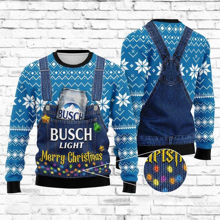 busch light dungaree overalls blue ugly sweater flexiquor com