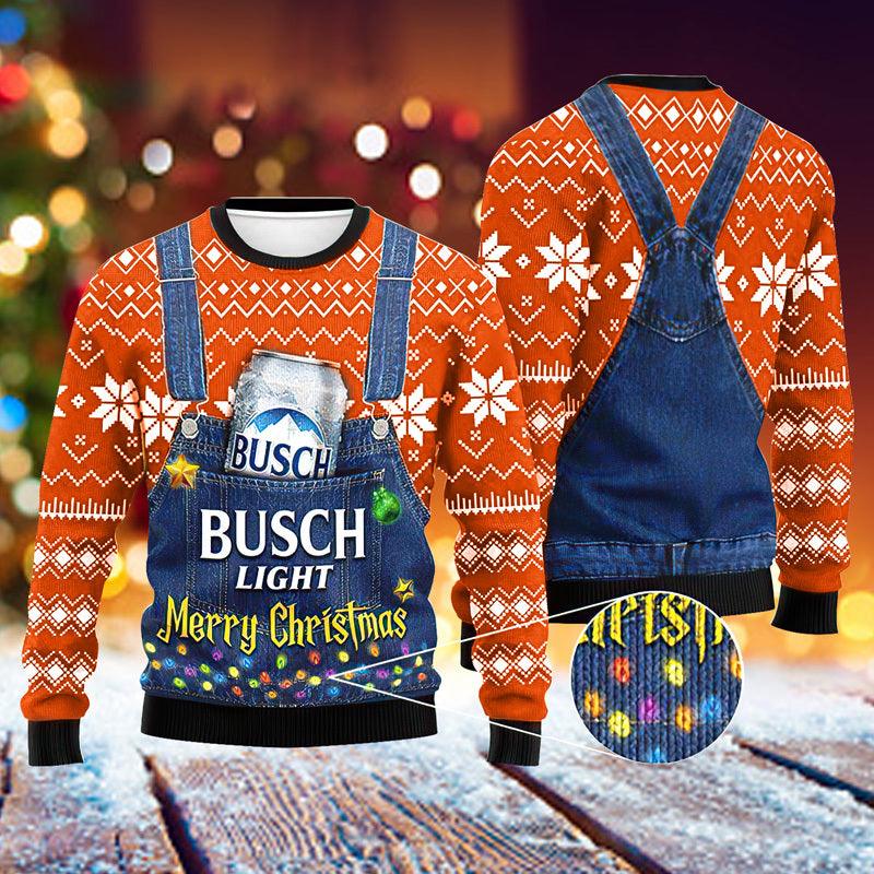 busch light dungaree overalls orange ugly sweater flexiquor com