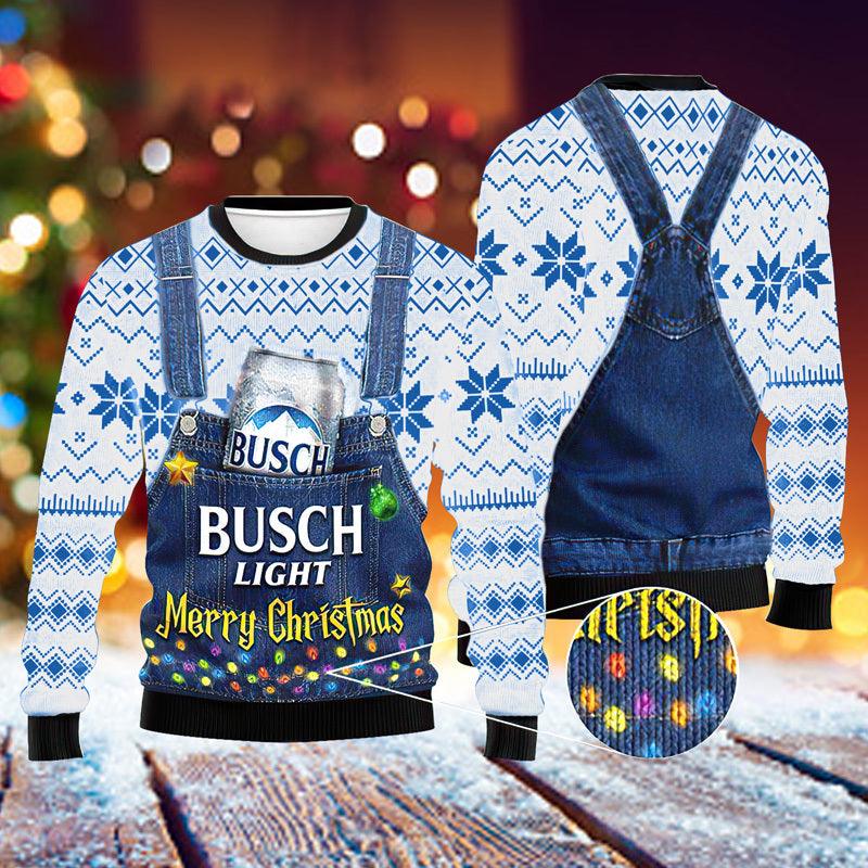 busch light dungaree overalls white ugly sweater flexiquor com