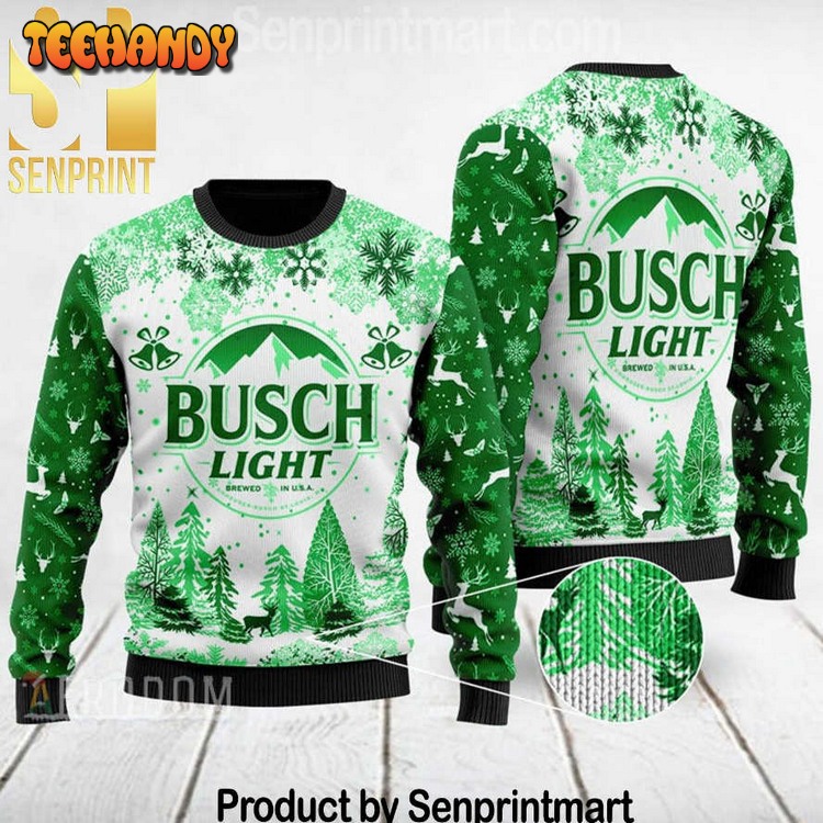 busch light holiday gifts full print knitting ugly xmas sweater wdb2j