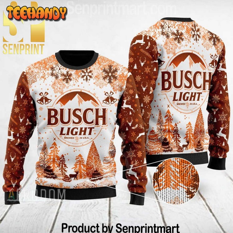 busch light pattern knit ugly xmas sweater aw8mn