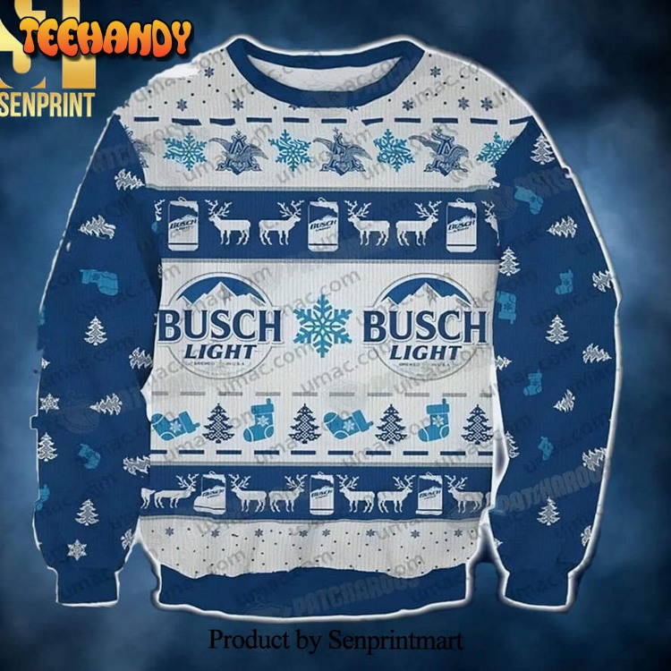 busch light snow christmas gift for lover ugly xmas sweater ucl1w