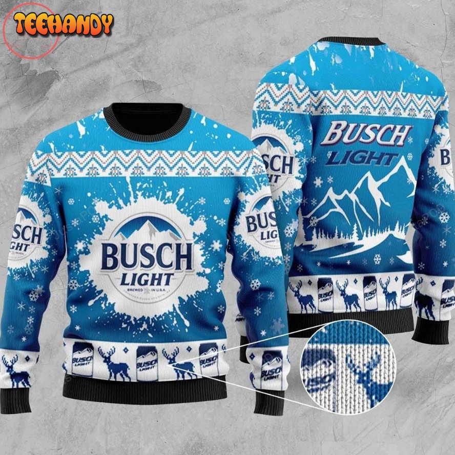 busch light ugly ugly christmas sweater all over print sweatshirt ugly sweater cjxdu