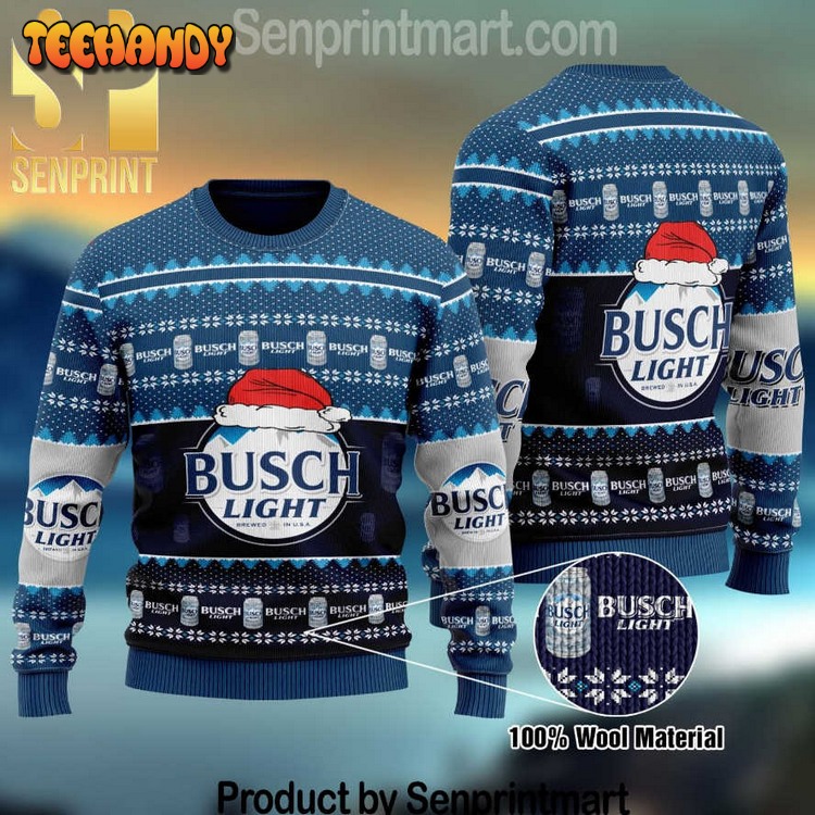 busch light xmas time all over printed wool ugly xmas sweater xhkfv