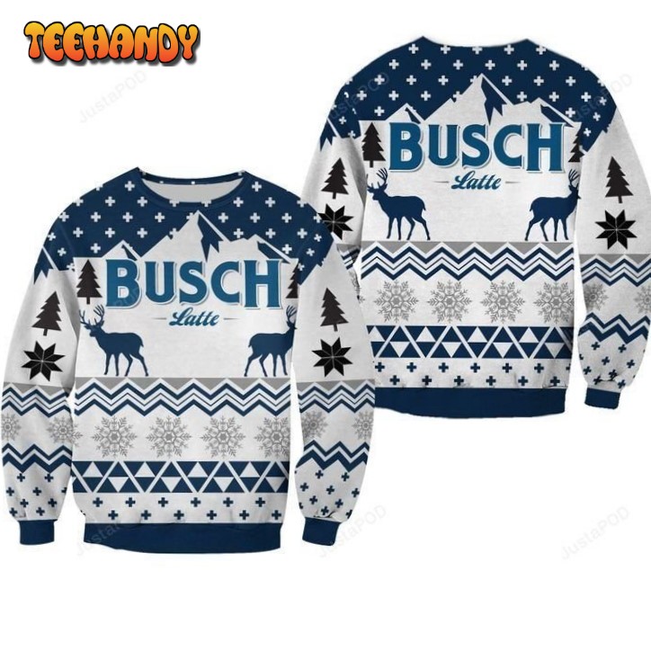 bush latte deer ugly christmas sweater all over print sweatshirt ugly sweater 0n9z0