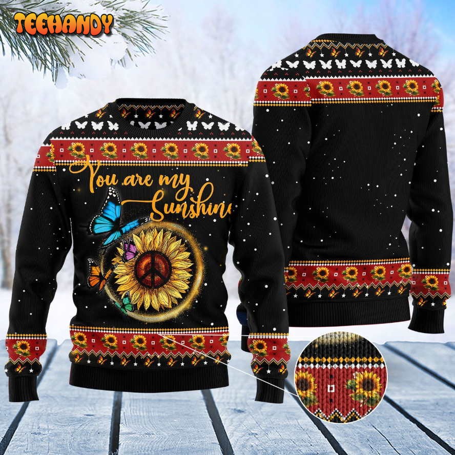 butterfly sunshine ugly christmas sweater all over print sweatshirt ugly sweater 8svnz