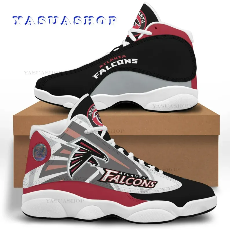 buy atlanta falcons nfl air jd13 sneakers shoes falcons air jd13 shoes falcons vegan leather shoes custom shoes athletic run casual shoesead56