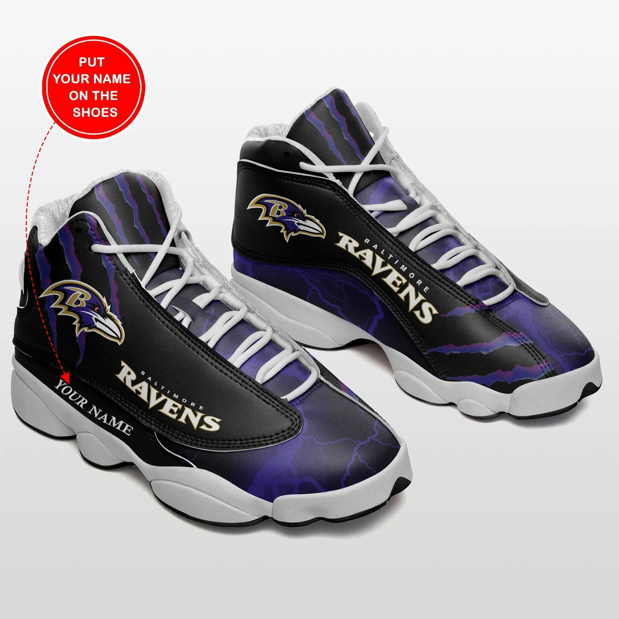 buy baltimore ravens personalized air jd13 sneakers 189weo3f