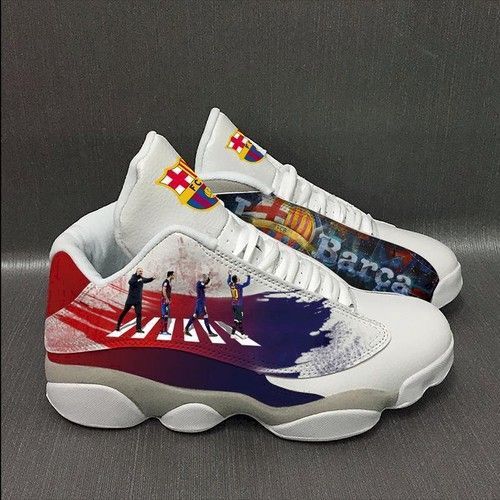 buy barcelona football team custom tennis shoes custom aj13 sneaker for fantehuw