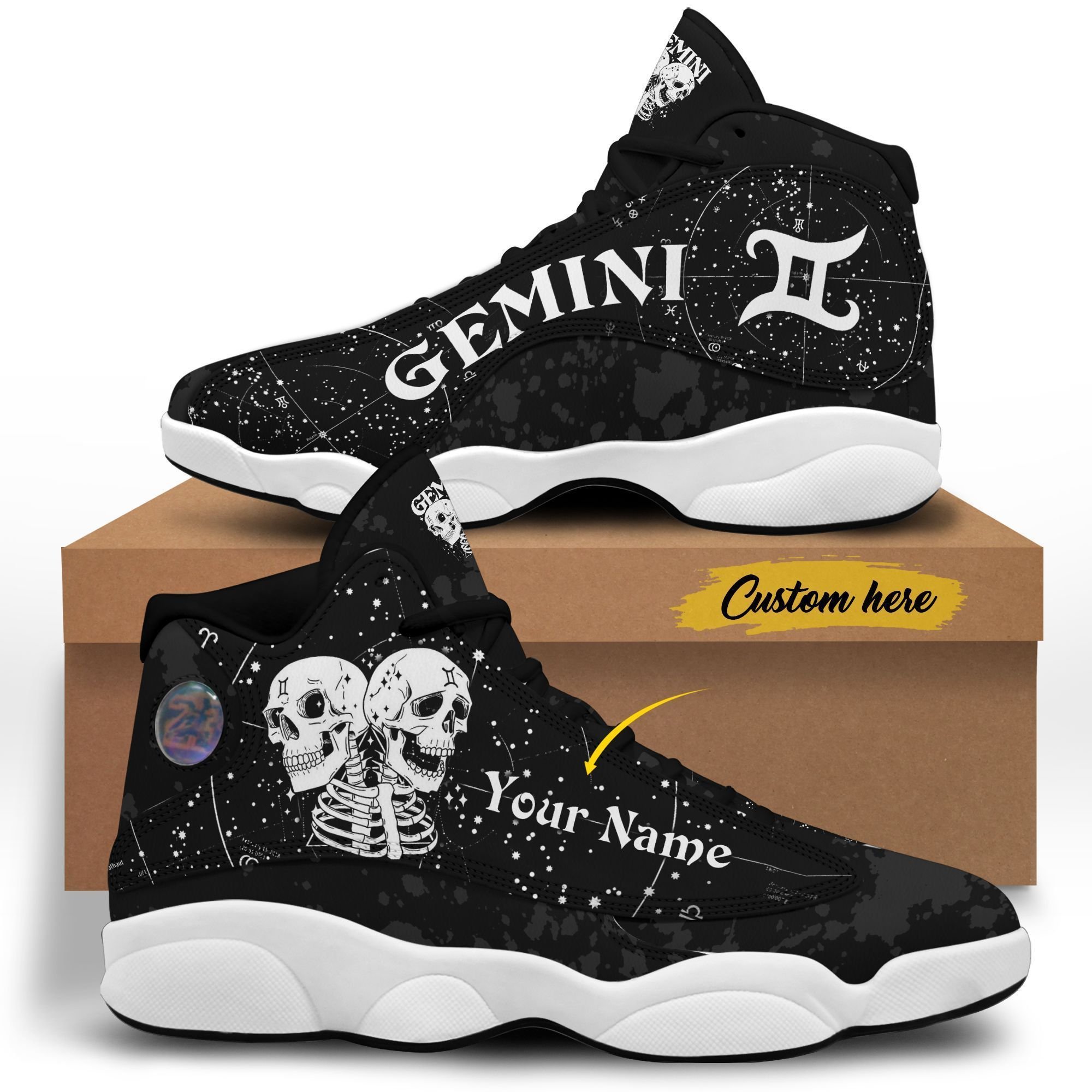 buy black and white gemini jd 13 thm 264 aj13 sneaker air jd13 sneakers personalized shoes designlnken