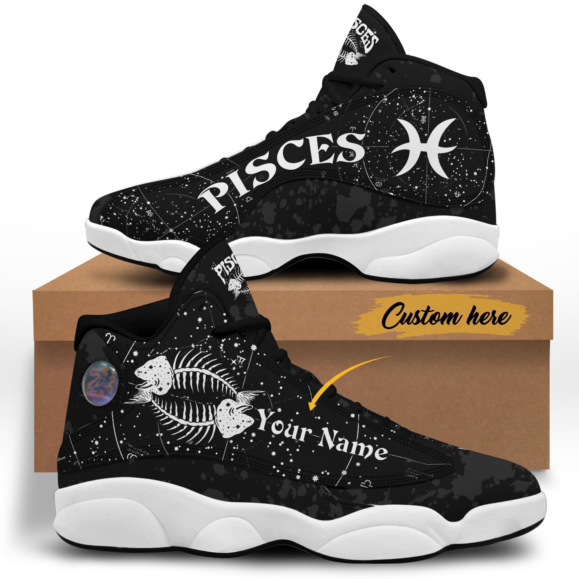 buy black and white pisces jd 13 thm 264 aj13 sneaker air jd13 sneakers personalized shoes designwwshl