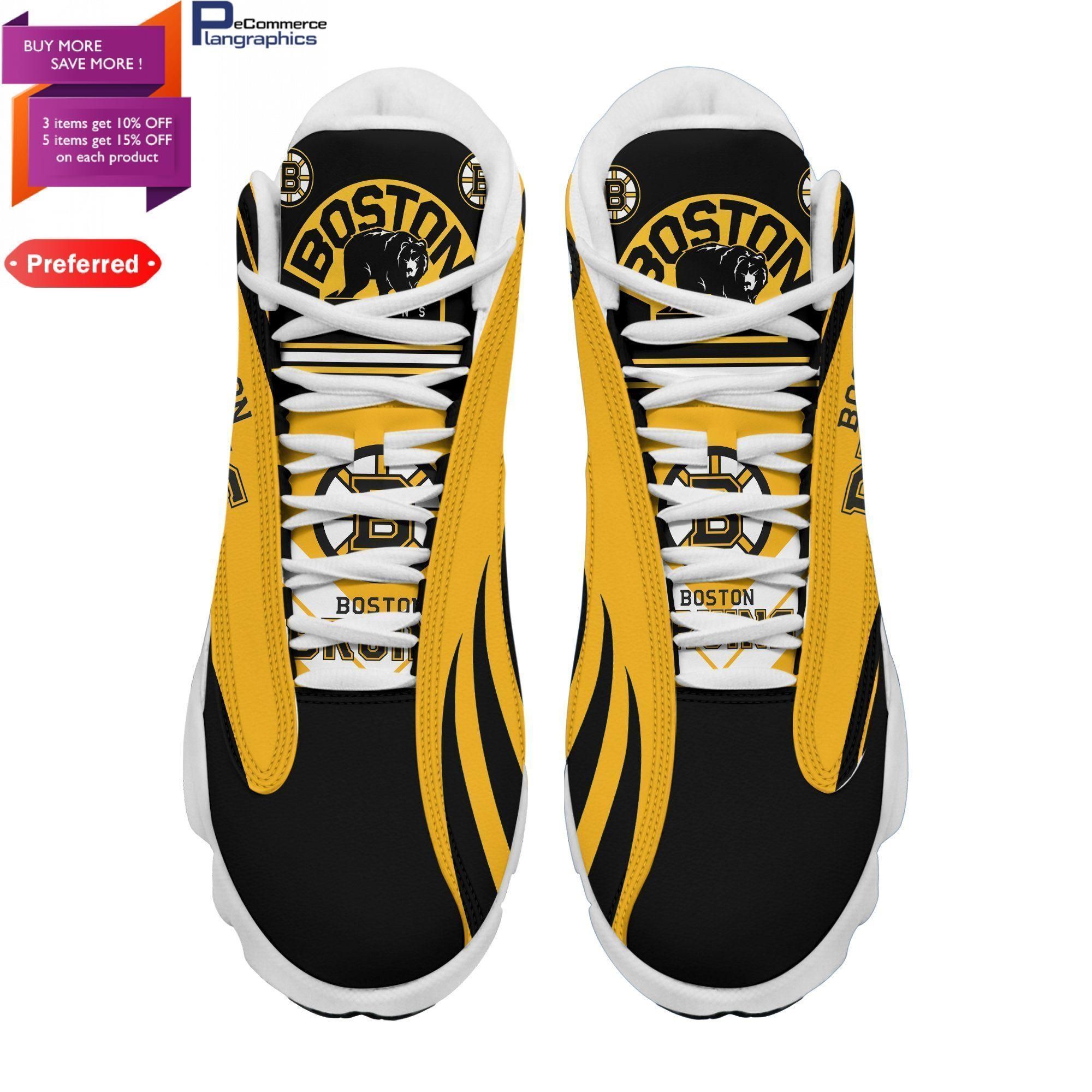 buy boston bruins black air jd13 shoes sneakers aj13 sneaker air jd13 sneakers personalized shoes designehqvm