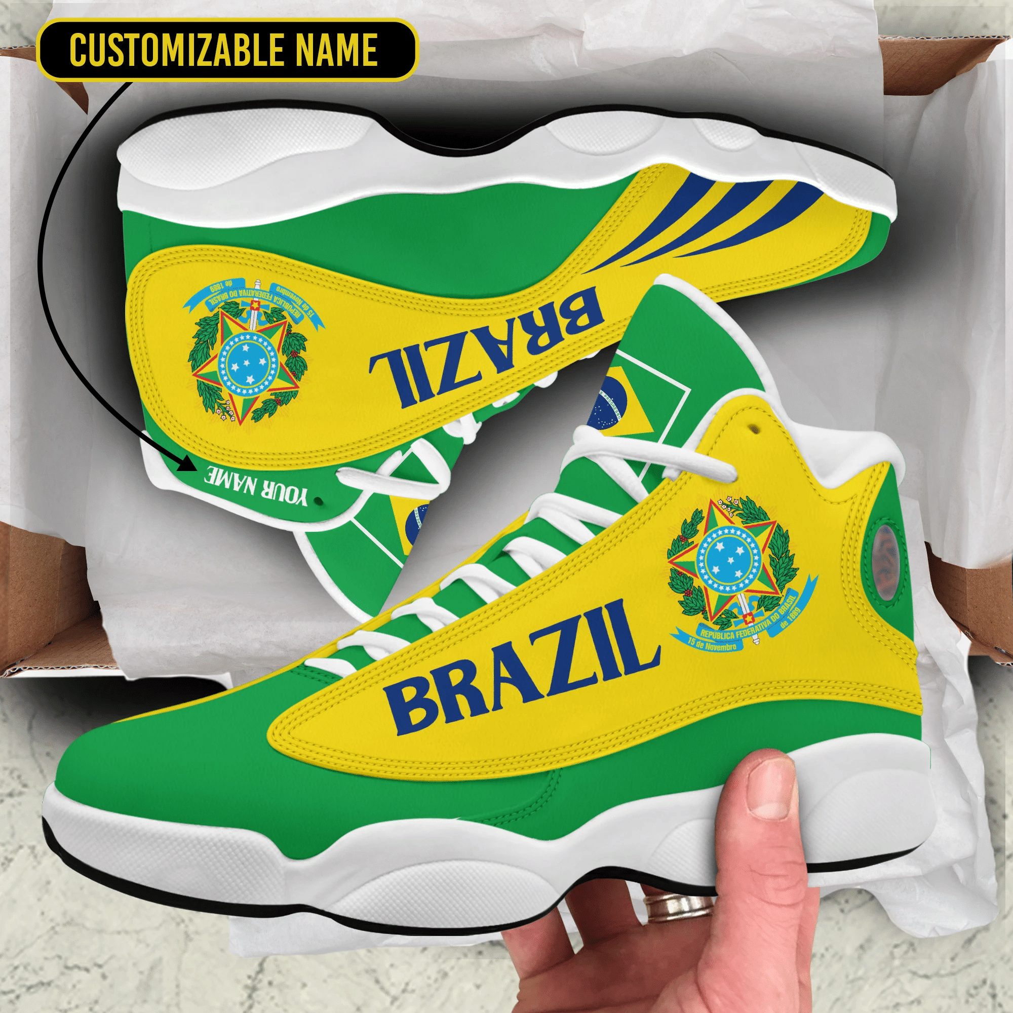 buy brazil air jd13 shoes gift for fans sneaker air jd13 sneakers personalized shoes designbkrd5