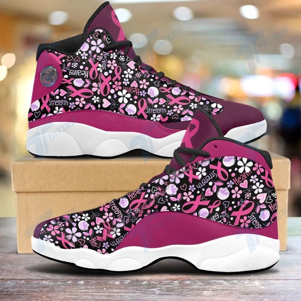 buy breast cancer flower pattern aj13 sneakers air jd13 xiii shoes sport air jd13 sneakers personalized shoes designzx1rn