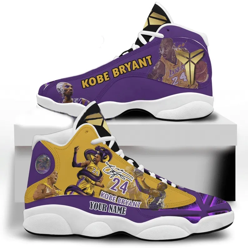 buy custom name 24 kobe bryant los angeles lakers football nba 8 big logo for lover air jd13 shoes men women size ust9isg